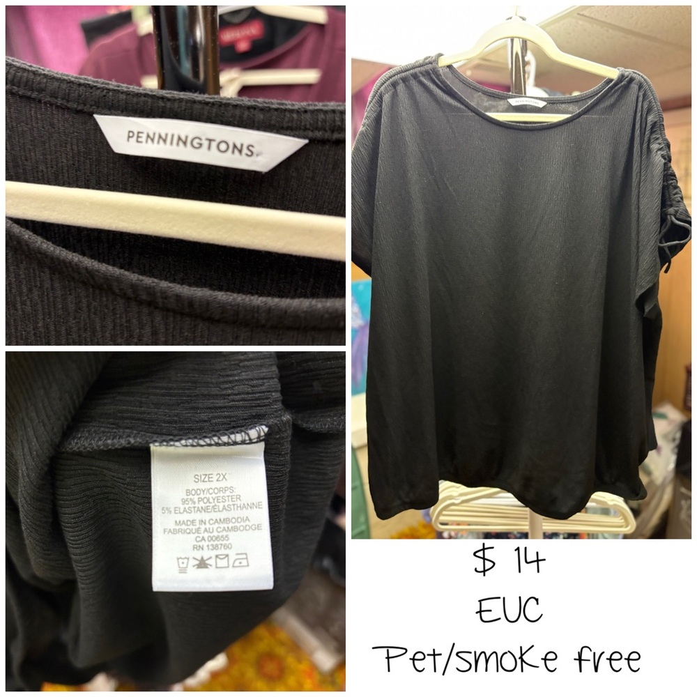 Penningtons Black Boxy Short Sleeve T-Shirt